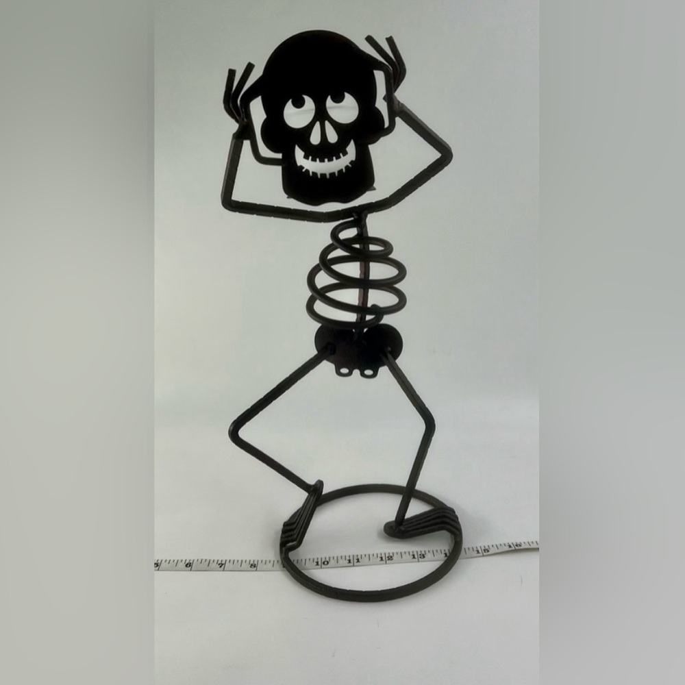 PartyLite Bones Skeleton Votive Holder Black Metal Halloween Decor Retired - Picture 3 of 7